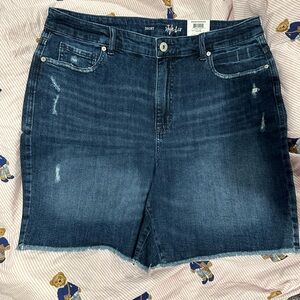 Denim deconstructed shorts